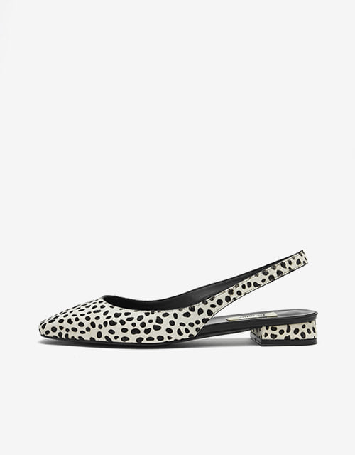 square toe shoes (leopard white)