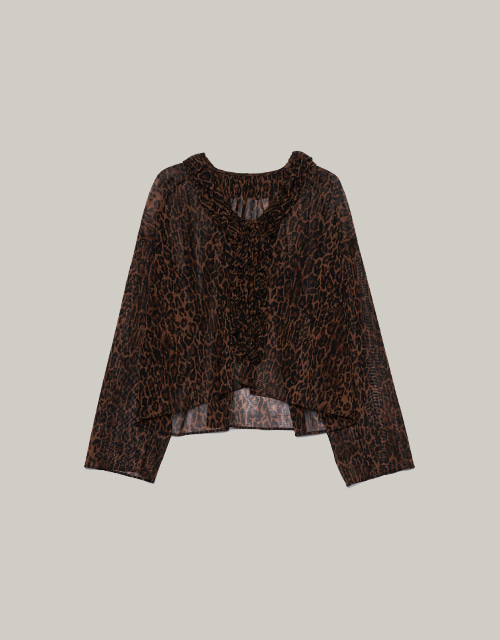 leopard Ruffle blouse