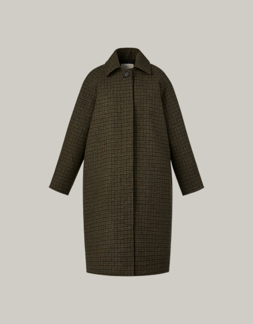 Check wool single coat