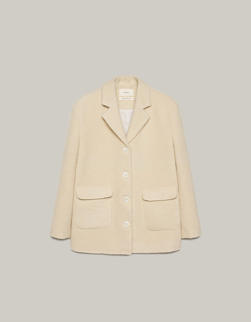 alpaca 4 button jacket